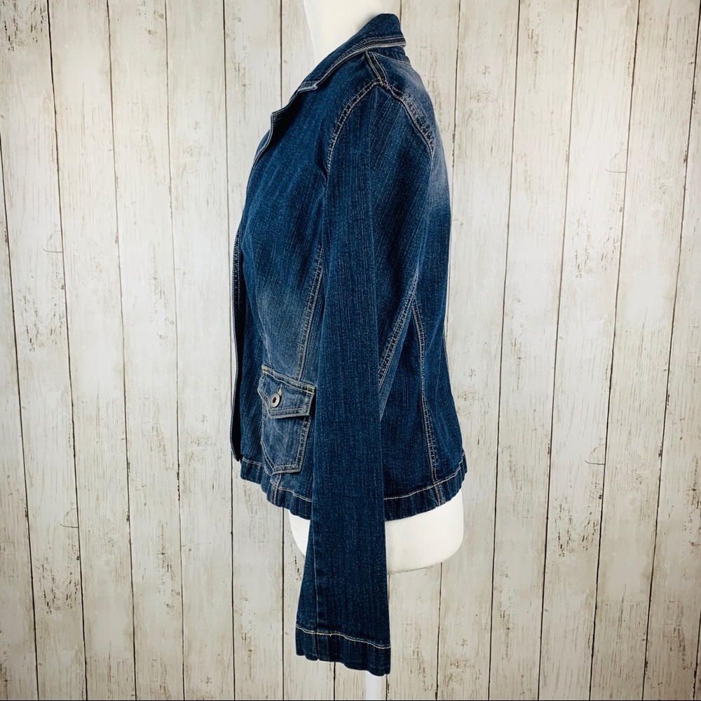 STYLE & CO Blue Jean Denim Jacket Petite Medium - Picture 2 of 4